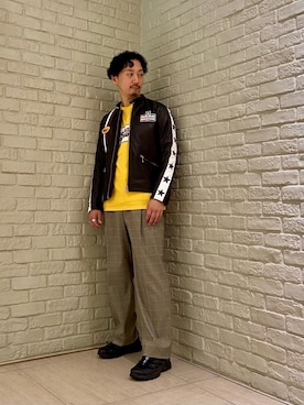 「レーシングジャケット」｜「アイテム（その他アウター）」を使った、HIDEさん（メンズ・172cm）の秋コーディネート