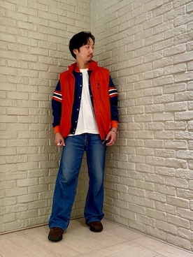 「HYSTERIC GLAMOUR（ヒステリックグラマー）のアイテム（スタジャン）」を使った、HIDEさん（メンズ・172cm）の秋コーディネート