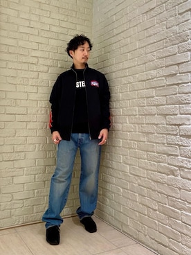 「アイテム（その他アウター、ブラック系）」を使った、HIDEさん（メンズ・172cm）の秋コーディネート