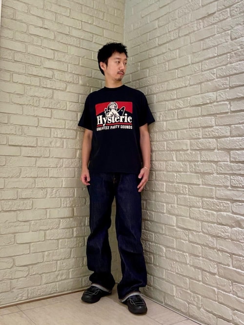 リジットストレートバギーデニムパンツ