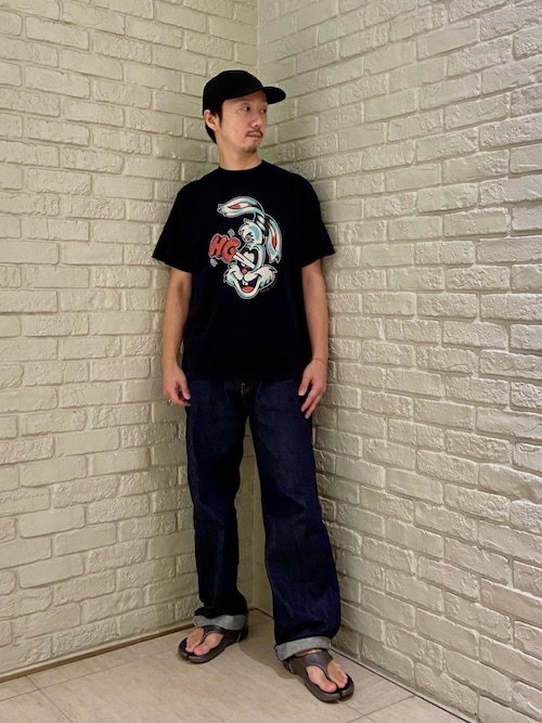リジットストレートバギーデニムパンツ