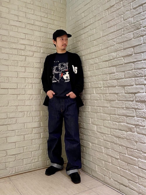 リジットストレートバギーデニムパンツ