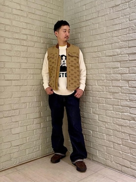「HYSTERIC GLAMOUR（ヒステリックグラマー）のアイテム（ベスト）」を使った、HIDEさん（メンズ・172cm）の秋コーディネート