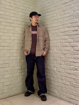 「HYSTERIC GLAMOUR（ヒステリックグラマー）のアイテム（デニムパンツ）」を使った、HIDEさん（メンズ・172cm）の秋コーディネート