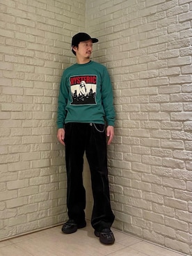 「アイテム（ウォレットチェーン）」を使った、HIDEさん（メンズ・172cm）の冬コーディネート