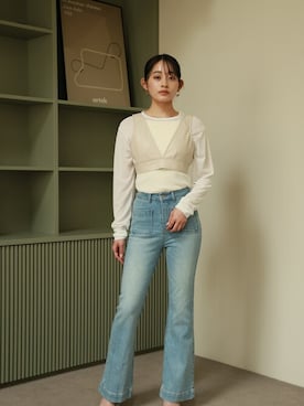 「Vicente（ヴィセンテ）のアイテム（Tシャツ/カットソー）」を使った、Vicente👖さん（レディース・166cm）の春コーディネート
