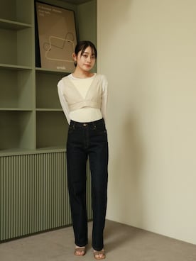 「Vicente（ヴィセンテ）のアイテム（Tシャツ/カットソー）」を使った、Vicente👖さん（レディース・166cm）の春コーディネート