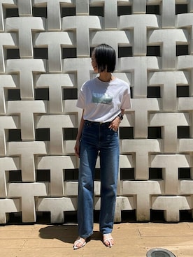 「Vicente（ヴィセンテ）のアイテム（Tシャツ/カットソー）」を使った、Vicente👖さん（レディース・163cm）の夏コーディネート