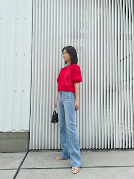 「Vicente（ヴィセンテ）のアイテム（Tシャツ/カットソー）」を使った、Vicente👖さん（レディース・154cm）の夏コーディネート