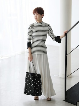 「ラッフルスリーブ」｜akihoさん（レディース・157cm）の冬コーディネート