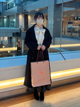 「ヘアアレンジ」｜「アイテム（その他アウター）」を使った、hoooooonoさん（レディース・158cm）の秋コーディネート