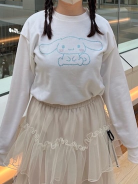 「ブルべ夏」｜「アイテム（スウェット）」を使った、hoooooonoさん（レディース・158cm）の冬コーディネート