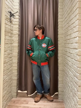 「HYSTERIC GLAMOUR（ヒステリックグラマー）のアイテム（スタジャン）」を使った、hysteric0717さん（メンズ・163cm）の秋コーディネート