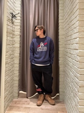 「ワイドパンツ 」｜「アイテム（スウェットパンツ）」を使った、hysteric0717さん（メンズ・163cm）の秋コーディネート