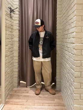 「HYSTERIC GLAMOUR（ヒステリックグラマー）のアイテム（チノパンツ）」を使った、hysteric0717さん（メンズ・163cm）の冬コーディネート