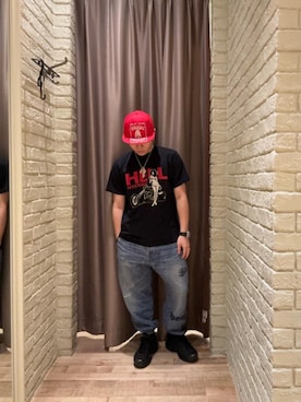 「アイテム（スウェットパンツ）」を使った、hysteric0717さん（メンズ・163cm）の夏コーディネート