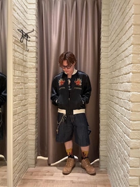 「アイテム（ブルゾン）」を使った、hysteric0717さん（メンズ・163cm）の秋コーディネート