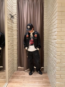 「バックプリント」｜「アイテム（ブルゾン）」を使った、hysteric0717さん（メンズ・163cm）の秋コーディネート