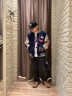 「アイテム（スタジャン）」を使った、hysteric0717さん（メンズ・163cm）の冬コーディネート