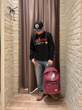 「アイテム（バックパック/リュック）」を使った、hysteric0717さん（メンズ・163cm）の冬コーディネート