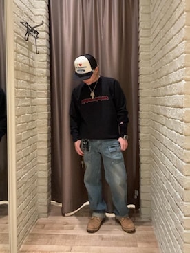 「アイテム（スウェット）」を使った、hysteric0717さん（メンズ・163cm）の冬コーディネート