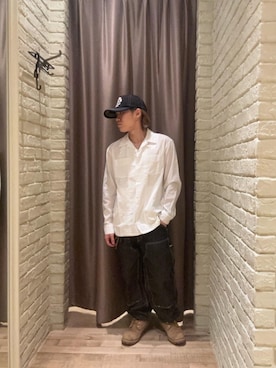 「HYSTERIC GLAMOUR（ヒステリックグラマー）のダブルニーデニムパンツ（その他パンツ、ブラック系）」を使った、hysteric0717さん（メンズ）の春コーディネート