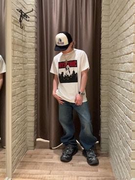 「HYSTERIC GLAMOUR（ヒステリックグラマー）のWAP加工 バギーストレートパンツ（デニムパンツ、ブルー系）」を使った、hysteric0717さん（メンズ）の春コーディネート