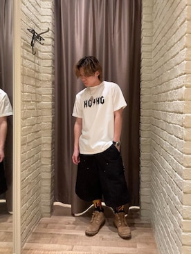「HYSTERIC GLAMOUR（ヒステリックグラマー）のHG/HG TOUR 1984 Tシャツ（Tシャツ/カットソー、ホワイト系）」を使った、hysteric0717さん（メンズ）の春コーディネート