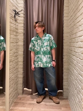 「HYSTERIC GLAMOUR（ヒステリックグラマー）のWAP加工 バギーストレートパンツ（デニムパンツ、ブルー系）」を使った、hysteric0717さん（メンズ）の春コーディネート