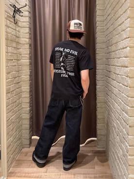 「HYSTERIC GLAMOUR（ヒステリックグラマー）のHG/HG TOUR 1984 Tシャツ（Tシャツ/カットソー、ブラック系）」を使った、hysteric0717さん（メンズ）の夏コーディネート