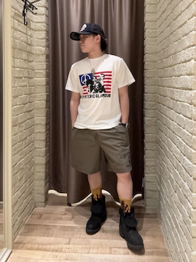 「HYSTERIC GLAMOUR（ヒステリックグラマー）のFREE BIRD Tシャツ（Tシャツ/カットソー、ホワイト系）」を使った、hysteric0717さん（メンズ）の夏コーディネート