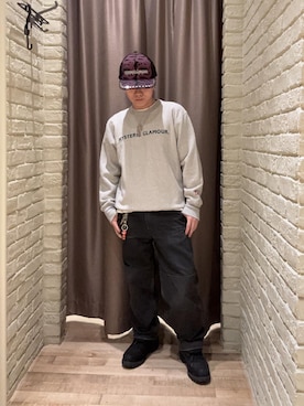 「HYSTERIC GLAMOUR（ヒステリックグラマー）のSNAKE LOOP スタッズメッシュキャップ（キャップ、ブラック系）」を使った、hysteric0717さん（メンズ）の夏コーディネート