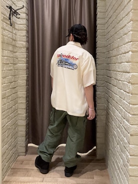 「HYSTERIC GLAMOUR（ヒステリックグラマー）の6ポケットカーゴパンツ（カーゴパンツ、グリーン系）」を使った、hysteric0717さん（メンズ）の夏コーディネート