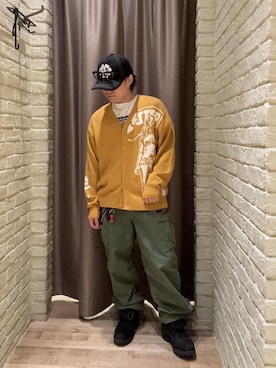 「HYSTERIC GLAMOUR（ヒステリックグラマー）の6ポケットカーゴパンツ（カーゴパンツ、グリーン系）」を使った、hysteric0717さん（メンズ）の夏コーディネート