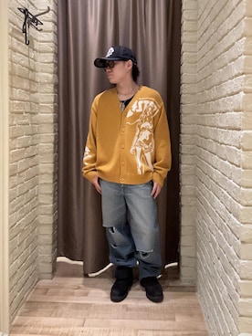 「HYSTERIC GLAMOUR（ヒステリックグラマー）のRESIZE加工 デニムストレートパンツ（デニムパンツ、ブルー系）」を使った、hysteric0717さん（メンズ）の夏コーディネート