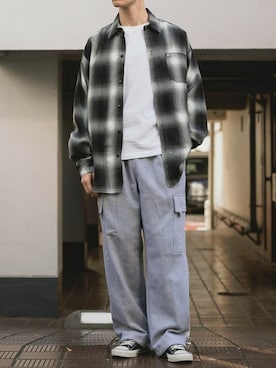 「アイテム（スウェットパンツ）」を使った、infoabsoさん（メンズ・175cm）の夏コーディネート