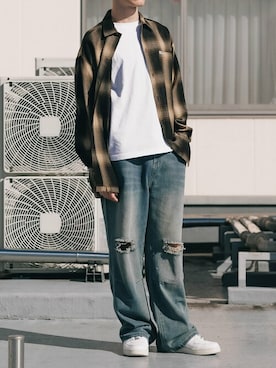 「エアフォースワン」｜infoabsoさん（メンズ・175cm）の夏コーディネート