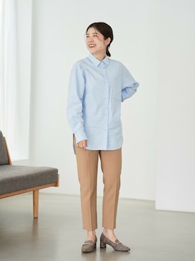 「アイテム（パンプス、イエロー系）」を使った、eveさん（レディース・158cm）の秋コーディネート