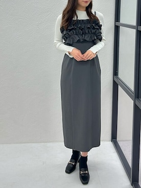 「アイテム（ジャンパースカート）」を使った、MISCHMASCH ECさん（レディース・160cm）の秋コーディネート