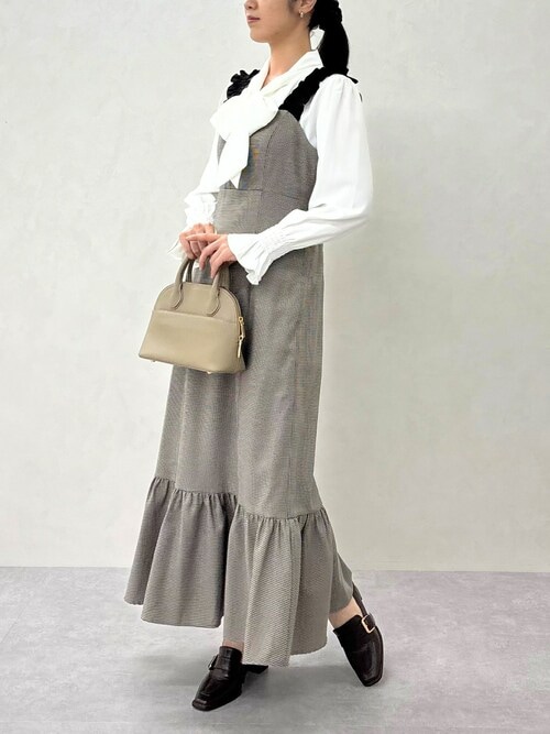 セール】2025秋冬新作 ギャザーショルダーマーメイドジャンスカ