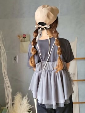 「14+（イチヨンプラス）のアイテム」を使った、十四 鳩子さん（レディース・160cm）の夏コーディネート