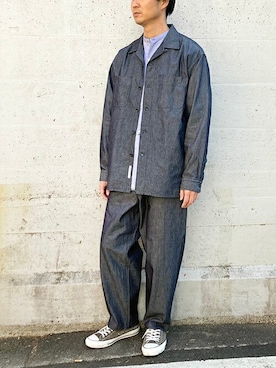 「BROOKLYN OVERALL（ブルックリンオーバーオール）のアイテム」を使った、ニコルさん（メンズ・178cm）の春コーディネート