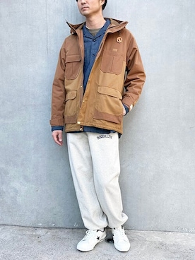 「BROOKLYN OVERALL（ブルックリンオーバーオール）のアイテム」を使った、ニコルさん（メンズ・178cm）の春コーディネート