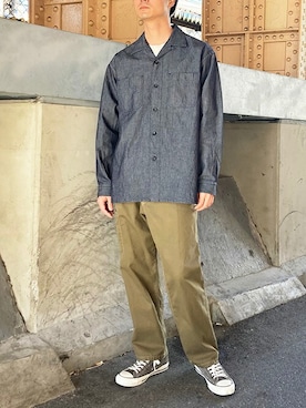 「BROOKLYN OVERALL（ブルックリンオーバーオール）のアイテム」を使った、ニコルさん（メンズ・178cm）の春コーディネート