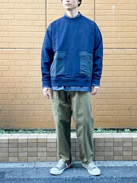 「BROOKLYN OVERALL（ブルックリンオーバーオール）のアイテム」を使った、ニコルさん（メンズ・178cm）の春コーディネート