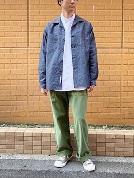 「BROOKLYN OVERALL（ブルックリンオーバーオール）のアイテム」を使った、ニコルさん（メンズ・178cm）の春コーディネート