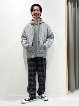 「アイテム（ノーカラーコート）」を使った、ニコルさん（メンズ・175cm）の秋コーディネート