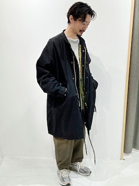 「New Balance」｜「アイテム（モッズコート）」を使った、ニコルさん（メンズ・170cm）の冬コーディネート