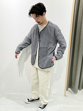 「アイテム（ライダースジャケット、その他）」を使った、ニコルさん（メンズ・170cm）の春コーディネート