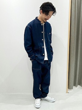 「デニムセットアップ」｜ニコルさん（メンズ・170cm）の春コーディネート